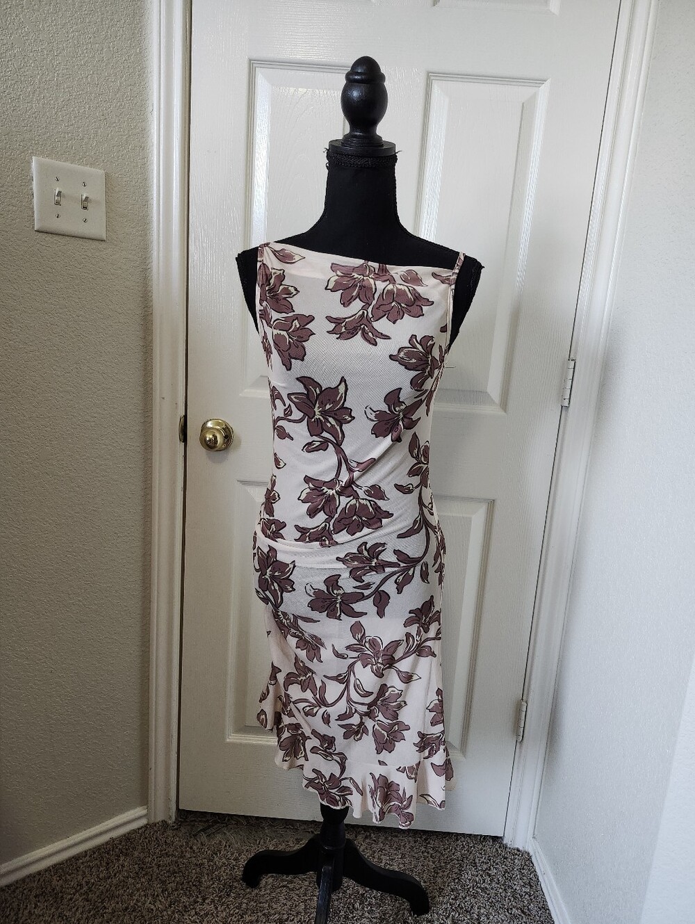 Peppermayo Cream Dress with Mauve Floral Print